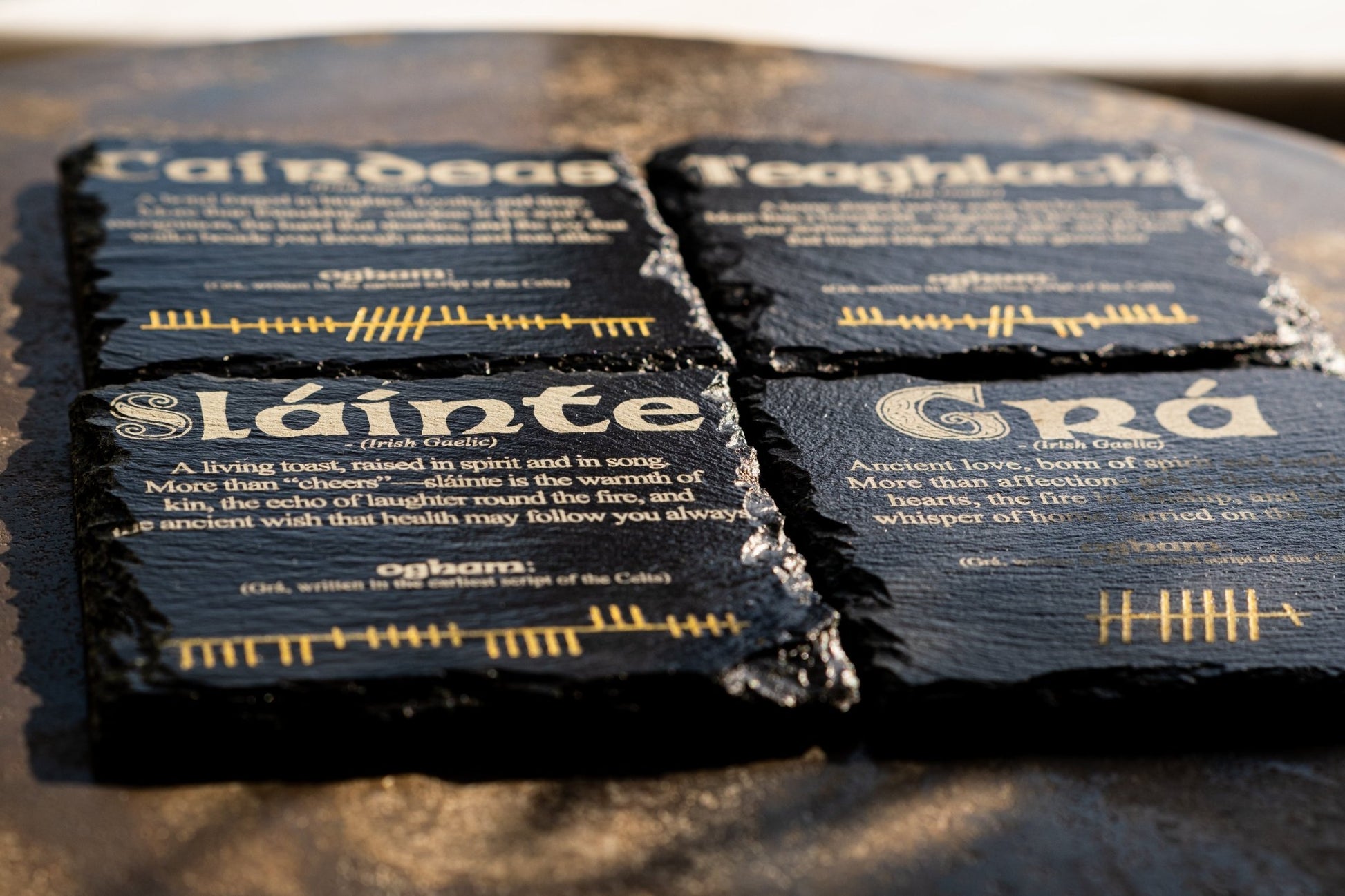 Celtic Whisper - Engraved Slate Coasters - Foyle Engraving Co