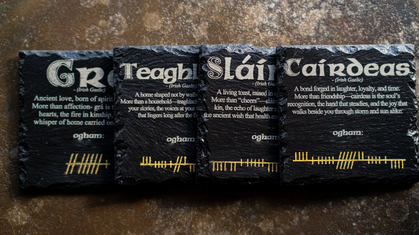 Celtic Whisper - Engraved Slate Coasters - Foyle Engraving Co