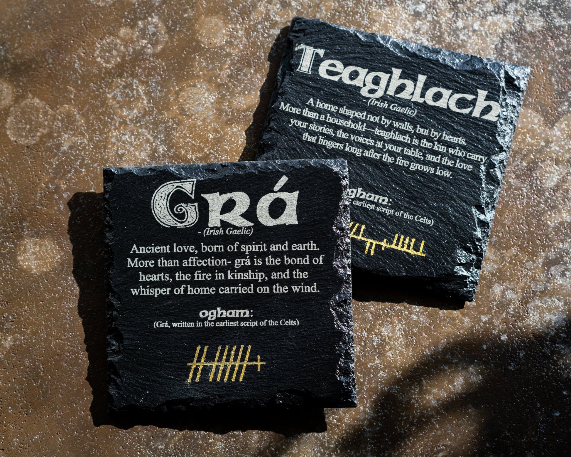 Celtic Whisper - Engraved Slate Coasters - Foyle Engraving Co