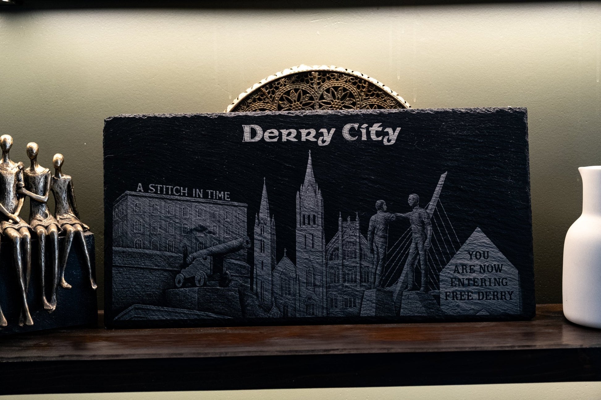 Derry City Skyline Slate - Foyle Engraving Co