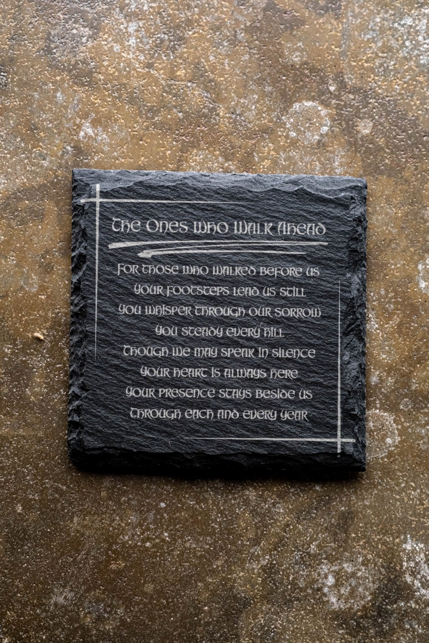 Leanann Muid Ina gCéimeanna – Guidance & Remembrance Coaster Set - Foyle Engraving Co