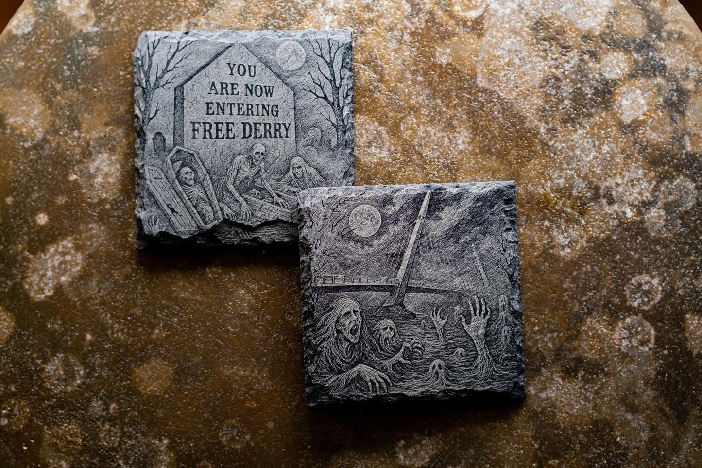 Limited Edition Derry Halloween Coasters - Foyle Engraving Co