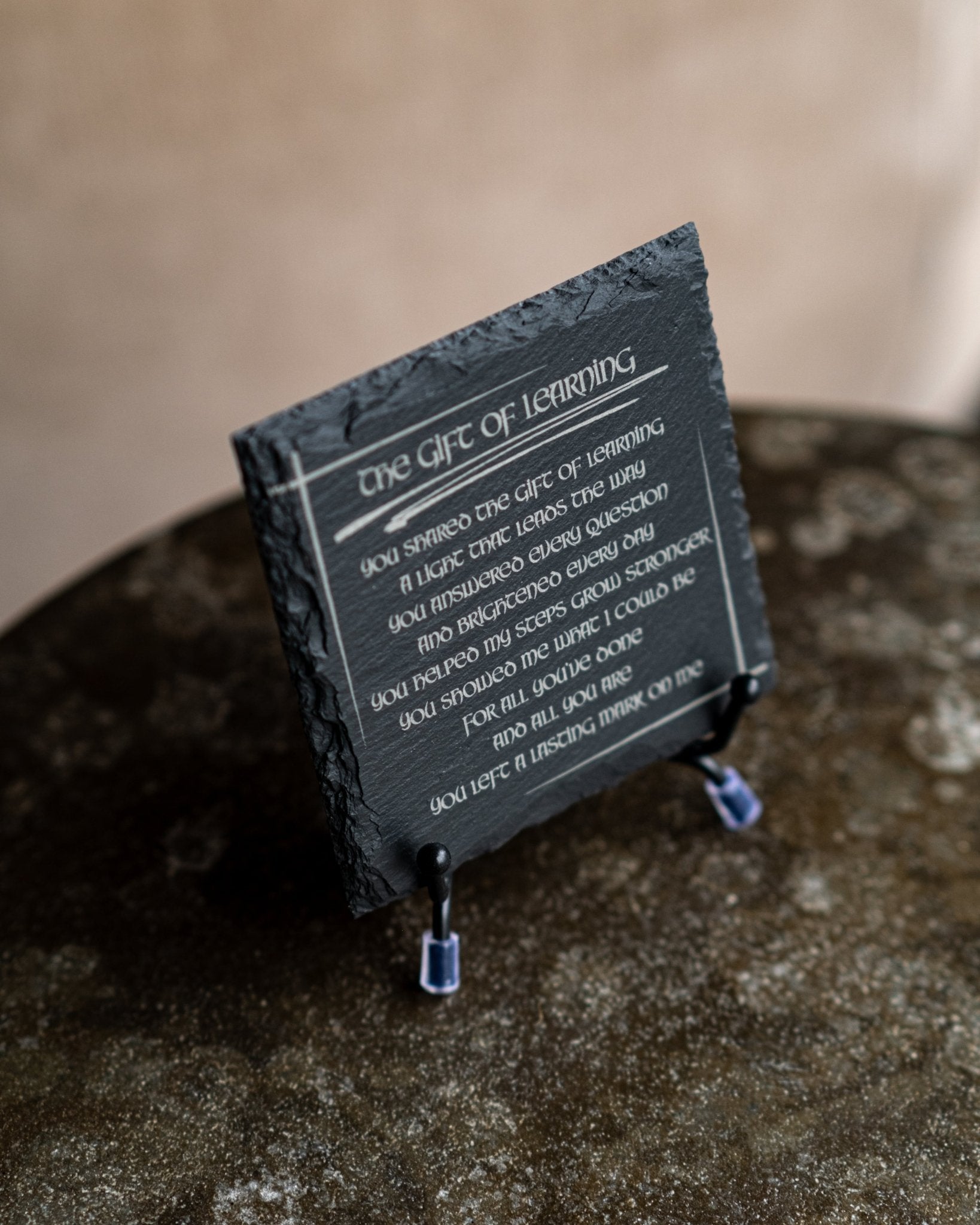 Múineann Tú le Croí — Agus Fágann Tú Rian – Teacher Appreciation Coaster Set - Foyle Engraving Co