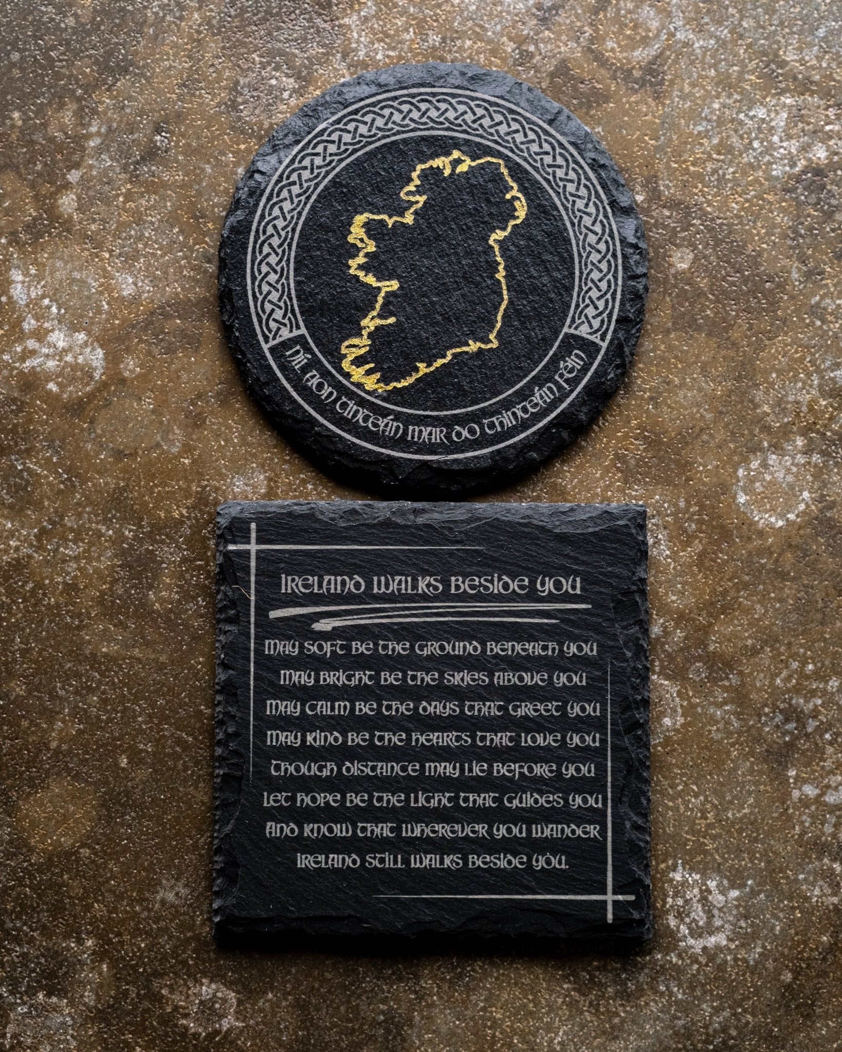 Níl Aon Tinteán Mar Do Thinteán Féin – Home & Hearth Coaster Set - Foyle Engraving Co